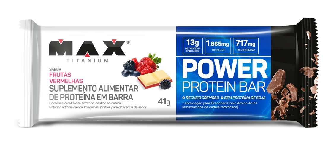 Max Titanium Lan A Power Protein Bar De Frutas Vermelhas Embalagemmarca