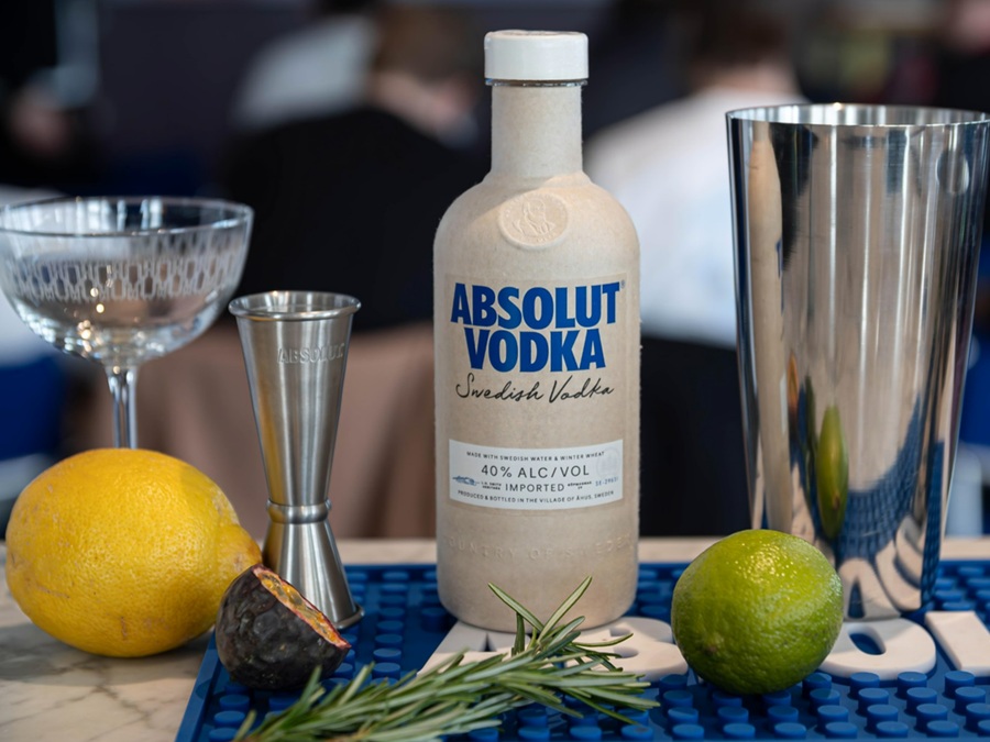Absolut garrafa de papel
