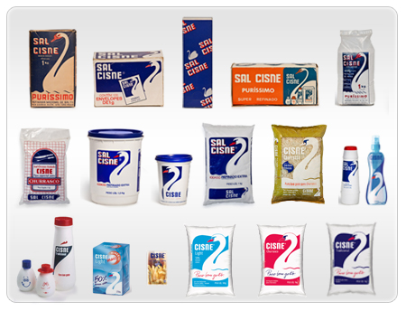 Almanaque: Sal Cisne e suas diversas embalagens
