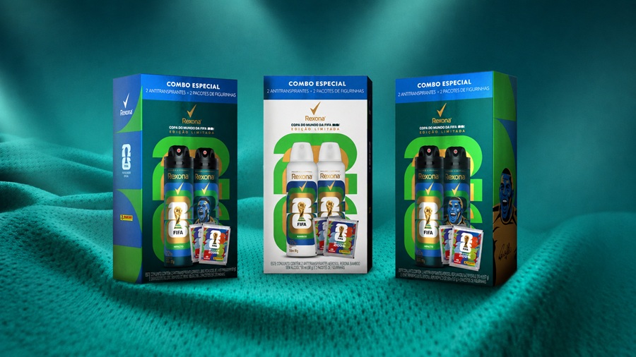 Pack de Rexona com figurinhas da Copa do Mundo
