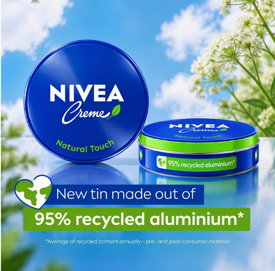 Nivea Creme avança para 95% de alumínio reciclado em sua icônica lata azul